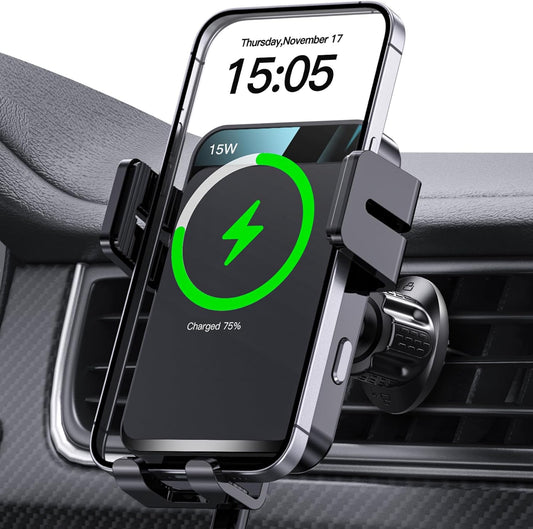 Auto Clamping Car Charger  شاحن سيارة لاسلكي بقفل تلقائي