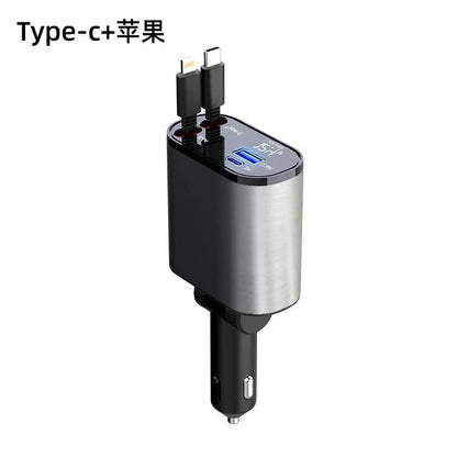 Retractable 4-in-1 Car Charger شاحن سيارة 4 في 1 قابل للسحب