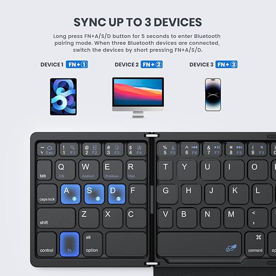 Foldable Bluetooth Keyboard لوحة مفاتيح بلوتوث قابلة للطي