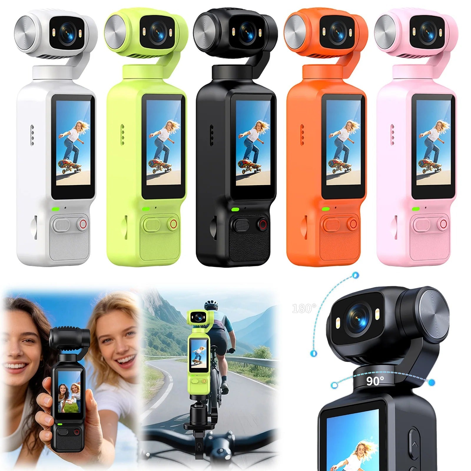 4K high-definition handheld camera, portable sports camera with 1.97-inch screen, suitable for sports and outdoor activities