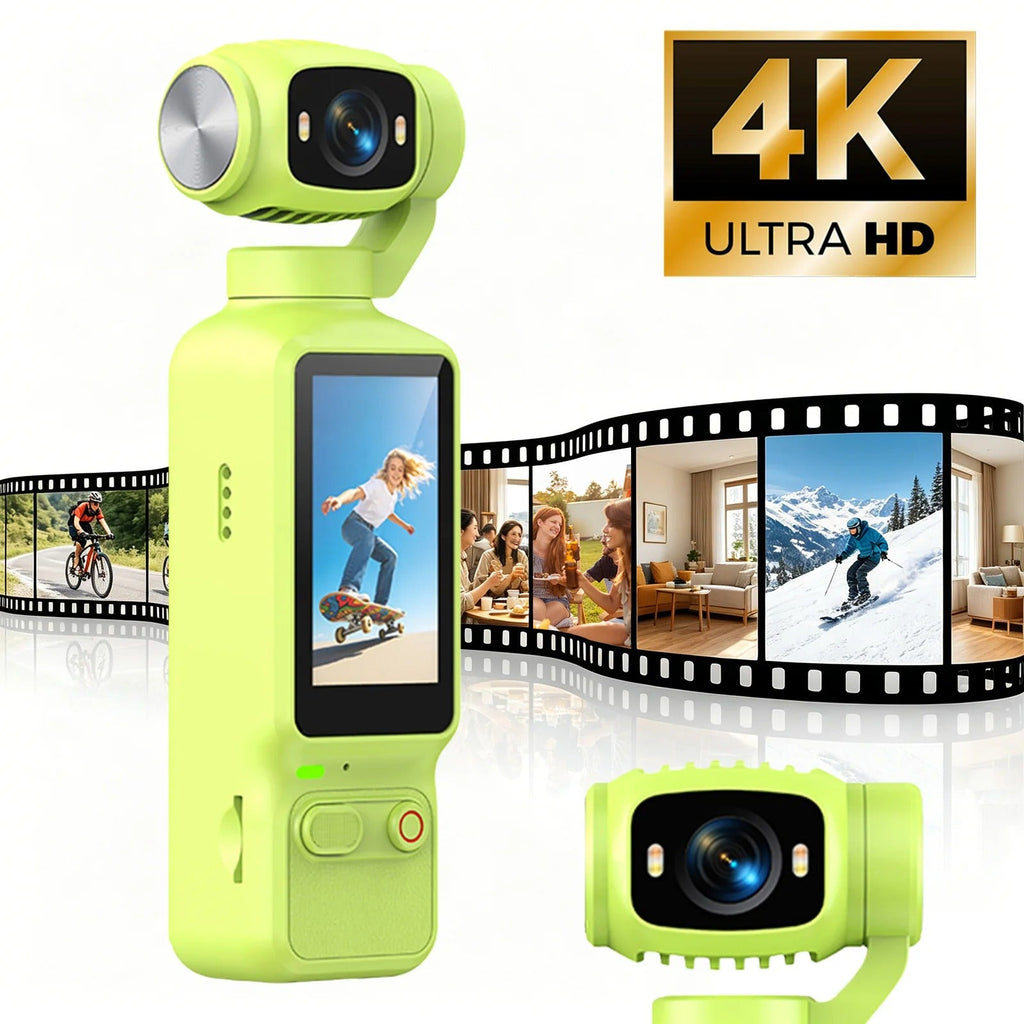 4K high-definition handheld camera, portable sports camera with 1.97-inch screen, suitable for sports and outdoor activities