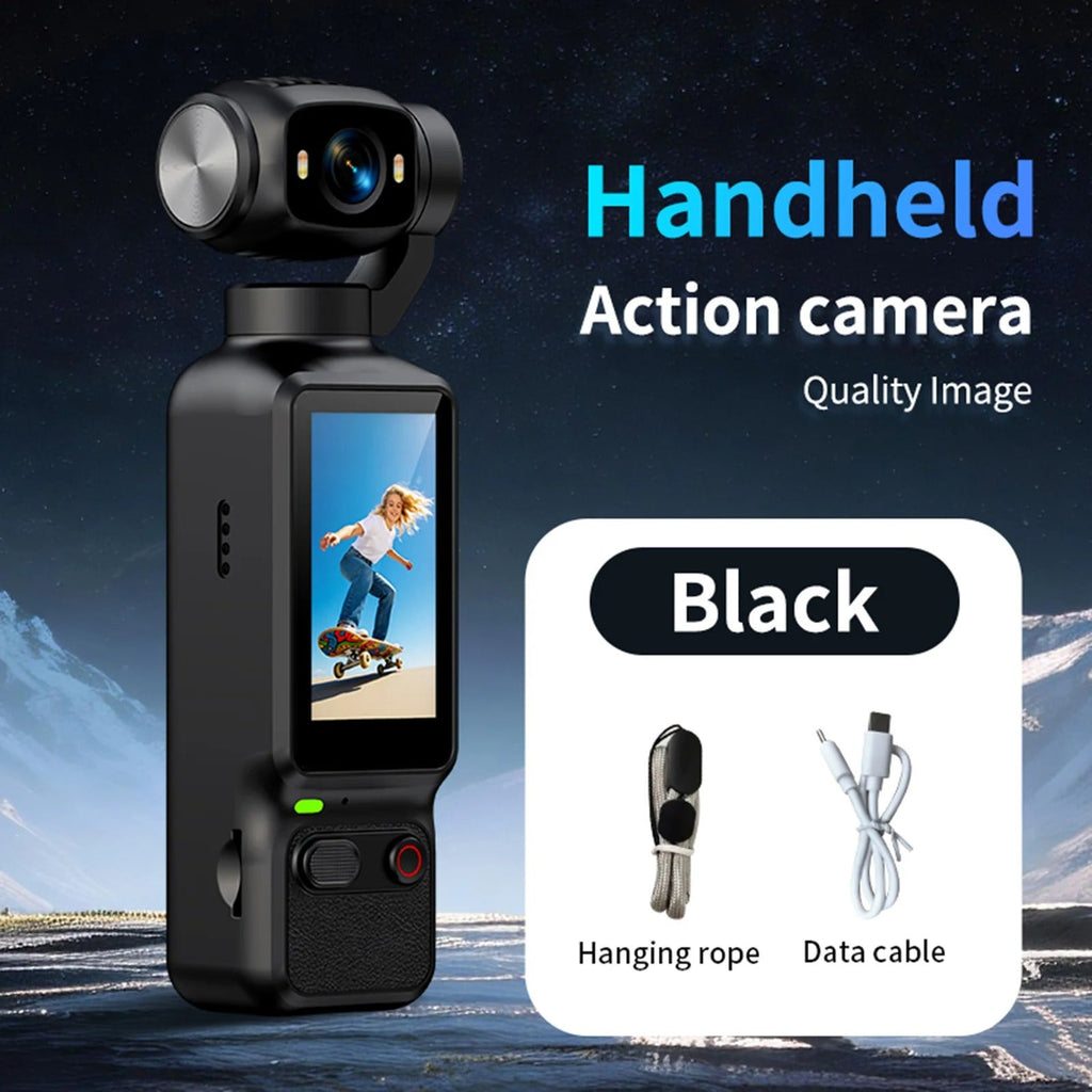4K high-definition handheld camera, portable sports camera with 1.97-inch screen, suitable for sports and outdoor activities