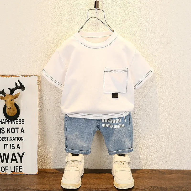 New Summer Baby Boy Kids Clothes Children Clothing Suit Tops