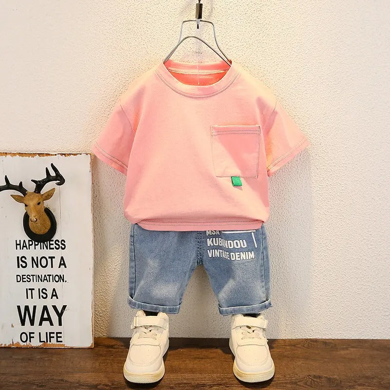 New Summer Baby Boy Kids Clothes Children Clothing Suit Tops